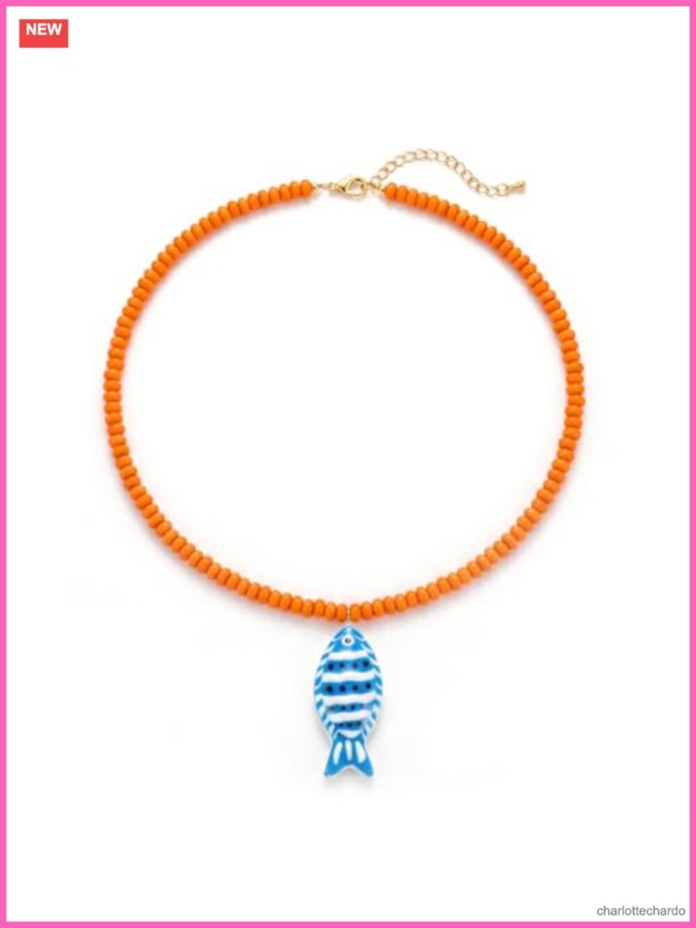 Boho Beaded Fish Pendant Necklace Resin Women Jewelry Summer Beach